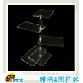 clear Tiered Acrylic Display Riser with 4 Platforms